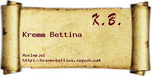 Kremm Bettina névjegykártya